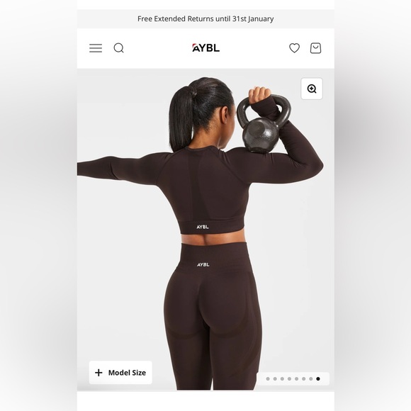 AYBL EMPOWER SEAMLESS LONG SLEEVE CROP TOP - Cocoa Brown - S - Picture 3 of 15